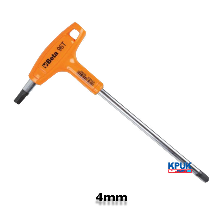 Beta Tools T Bar 4.0mm Allen Key 96T Orange Handle Brand New Kart Parts UK