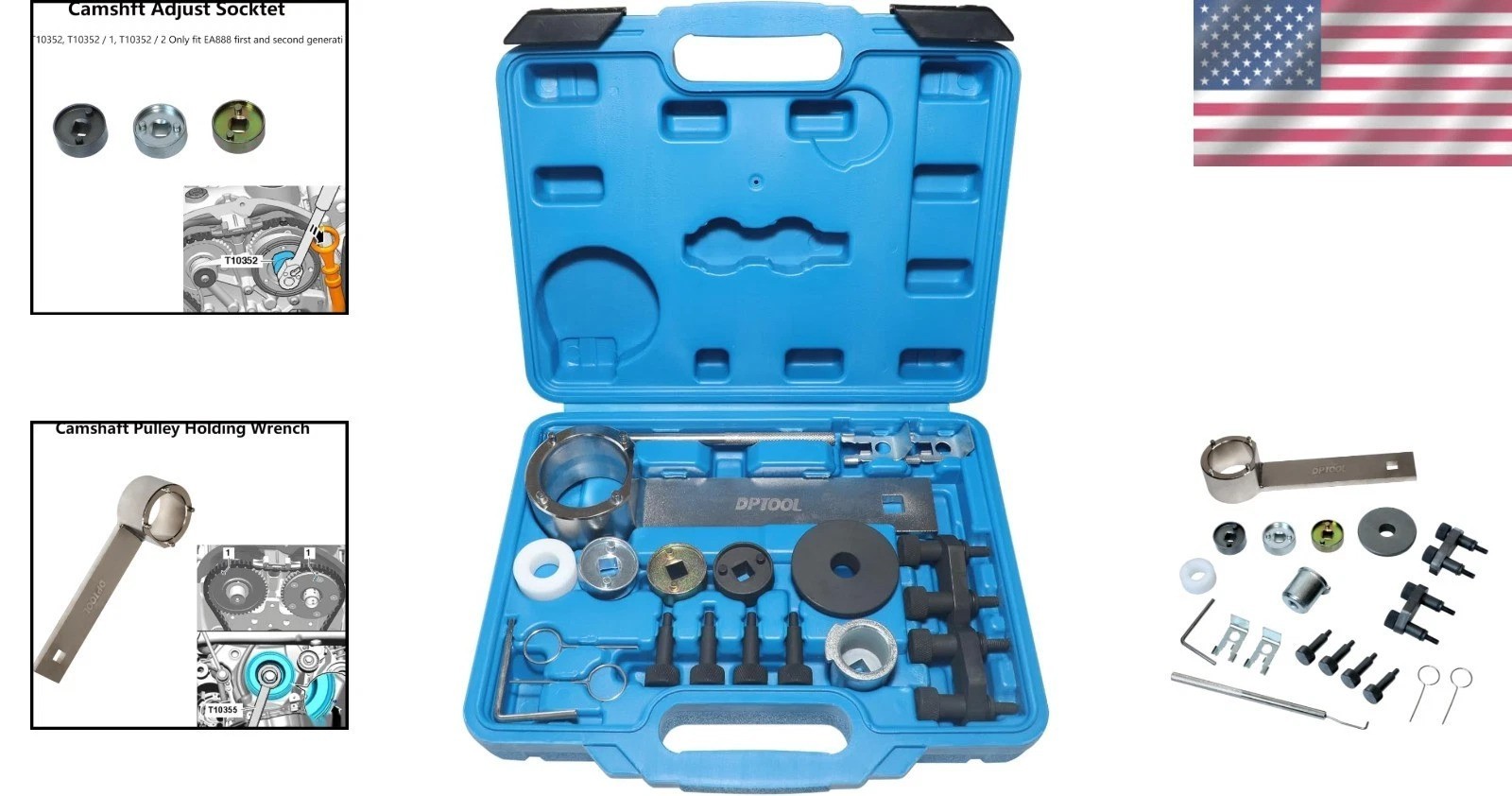 Comprehensive Engine Timing Tool Set for VAG EA888 – 19 Tools in One Case