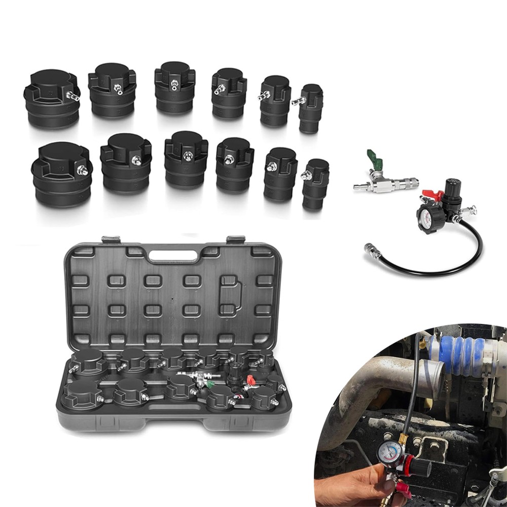 Turbo Air System Leakage Test Kit with Smoke Adapter 6 Pairs of Stepped Adapters