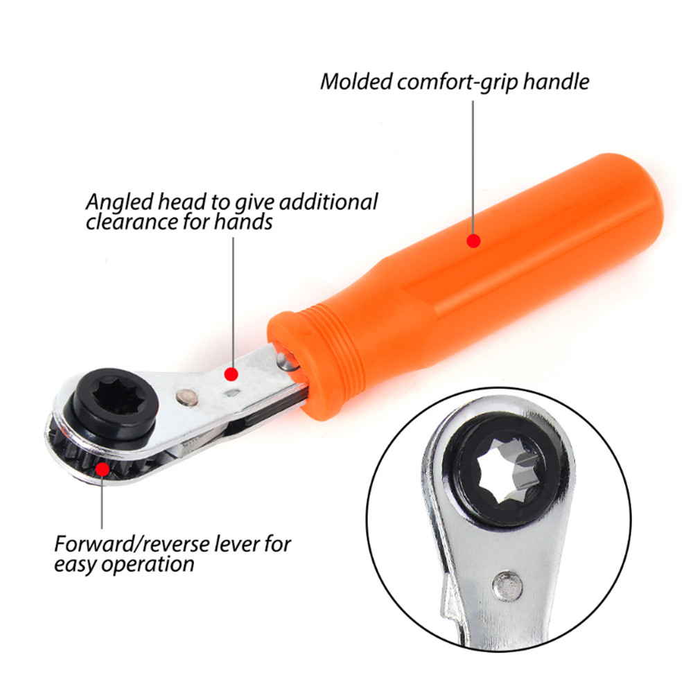 2PCS Metal Truck Automatic Adjustment Screw Wrench Ratchet Wrench Tool Repair