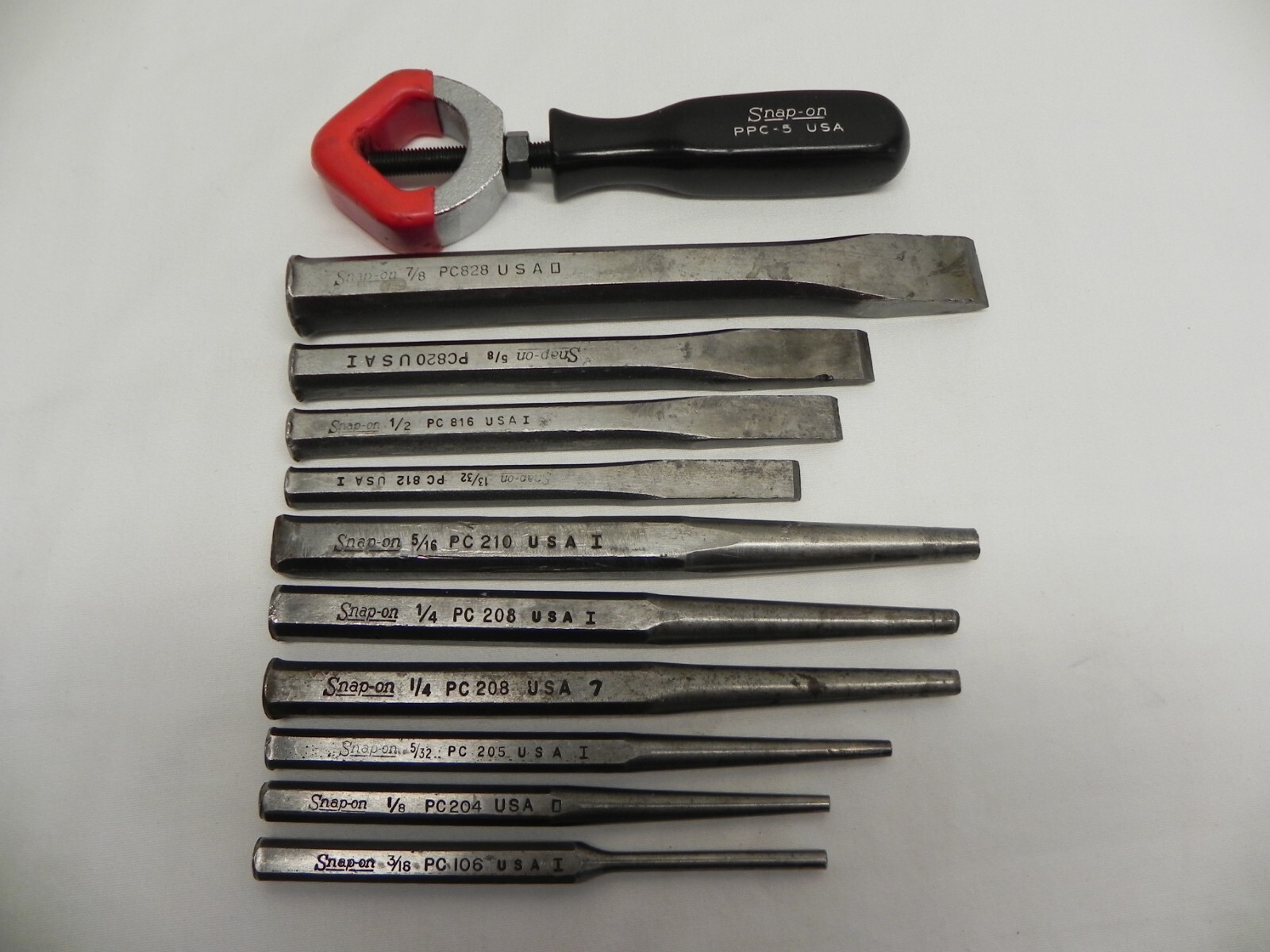 Snap-On 11 Piece Punch & Chisel Set w/ PPC-5 Holder