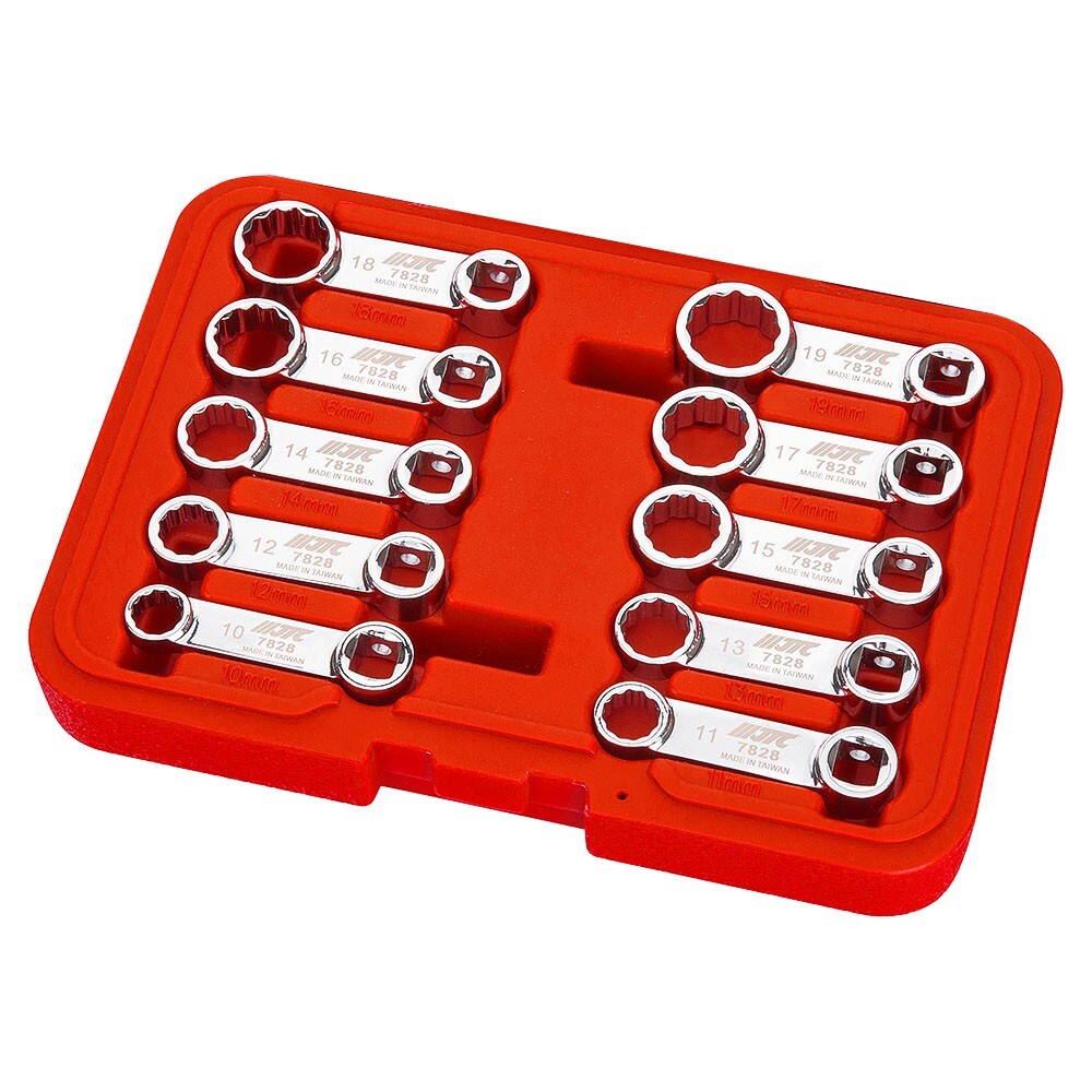 JTC-7828 3/8” x 10PCS BOX END CROWFOOT WRENCH SET