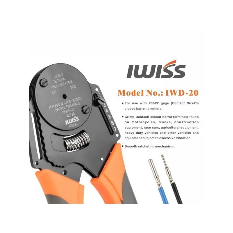 Iwiss Crimp Tool bundle, tools for both Deutsch DT & DTM Contacts