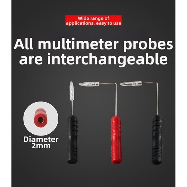 Probe Tip Multimeter Test Leads Straight Bent Needles Secure Clip Connections