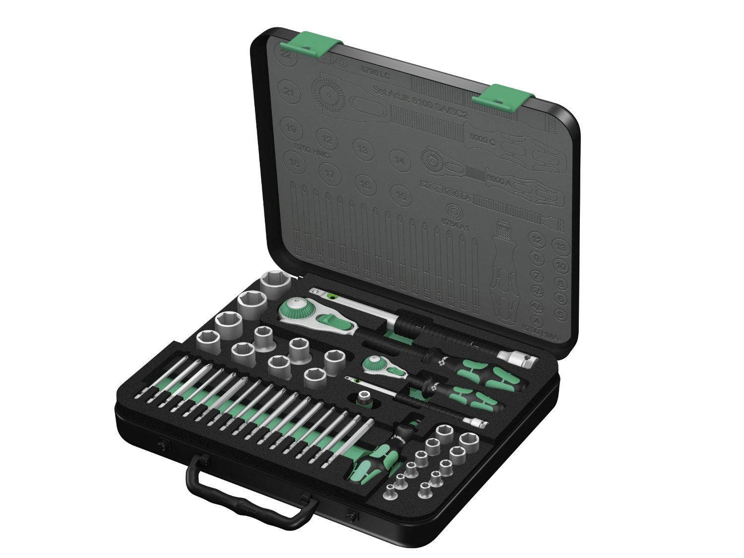 Wera Tools 8100 SA/SC 2 05160785001 Zyklop Ratchet Set 1/4″ + 1/2″ Drive 43 Pce