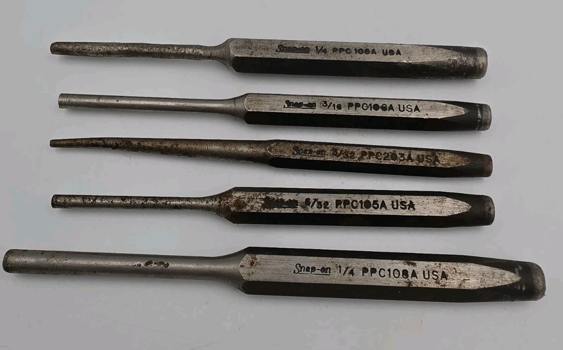 Snap-on 5pc Punch Set Center Pin Tapered PPC USA