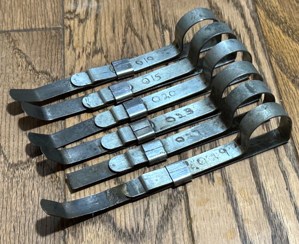 Vintage Tools Feeler Gauge Handle Finger Loop Diesel Valve Offset Set Lot Thick