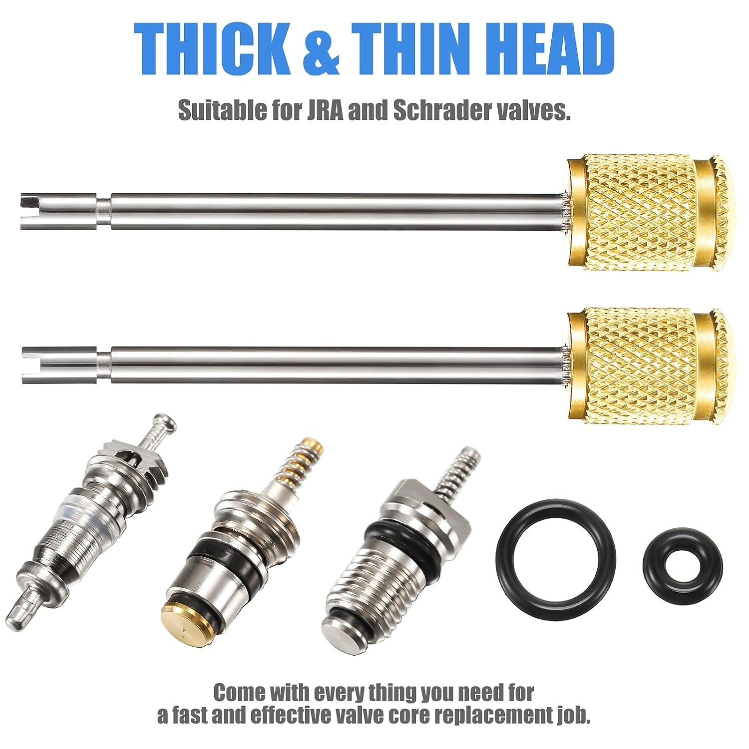 3 Pc Valve Core Remover with O-Ring Seals