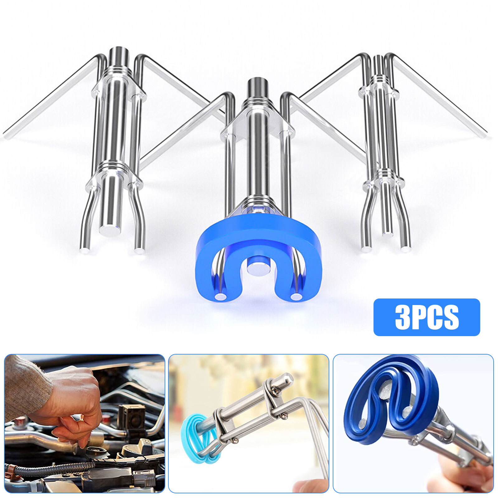 3 Pcs Sliver Hydraulic Cylinder Piston Rod Seal U-cup Installation Tool Kit Set