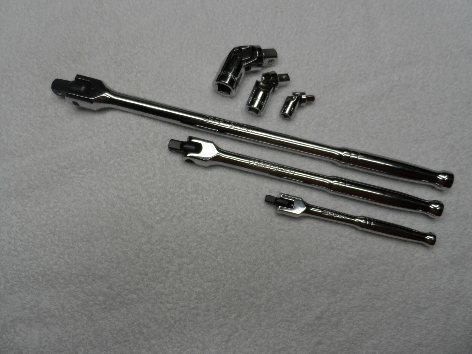 Craftsman 1/4″ 3/8″ 1/2″ Drive Polish Breaker Bar & Swivel Joint Set – 6 pcs