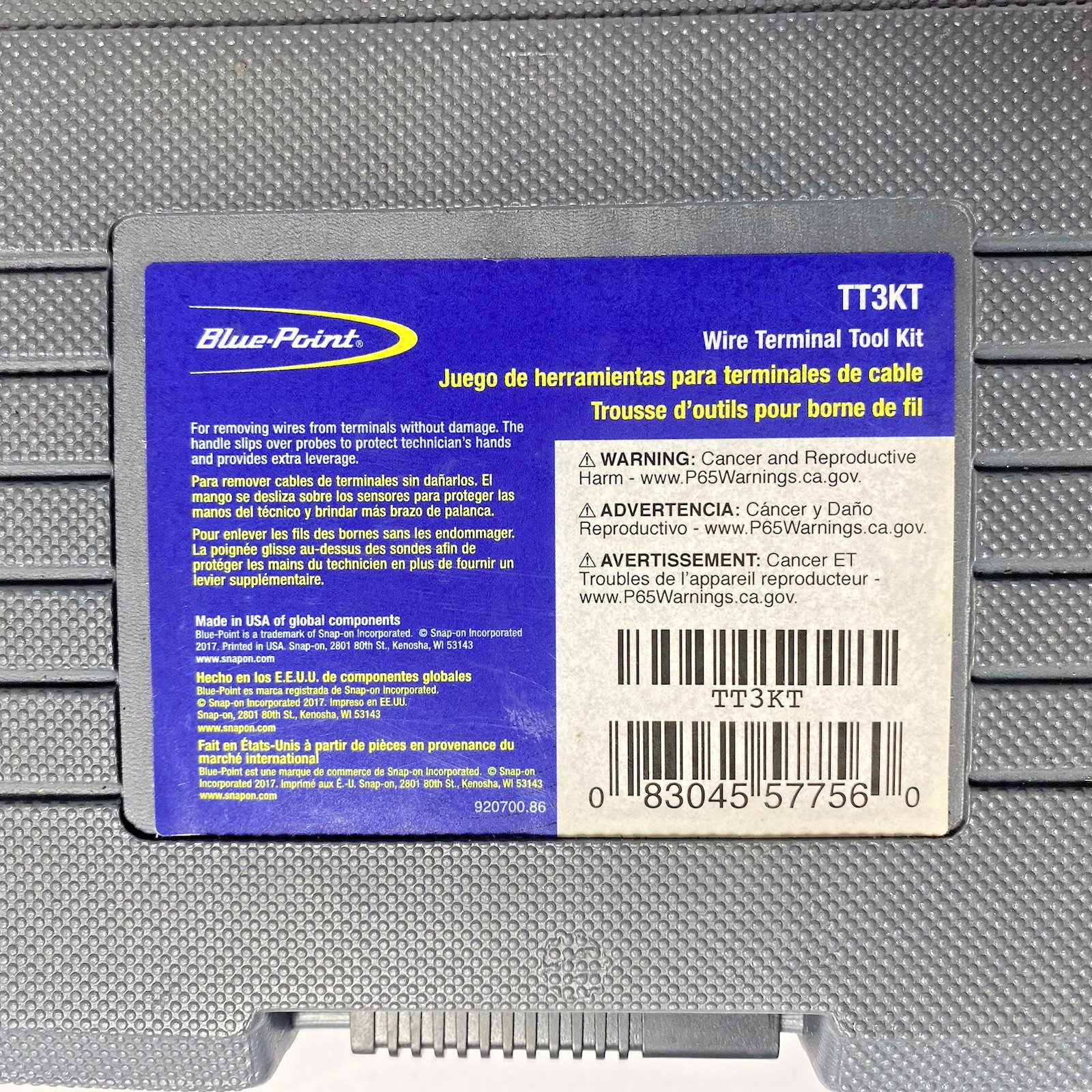 Snap-on Blue-Point TT3KT Terminal Tool Set 3-Piece Kit Electrical Wire Release