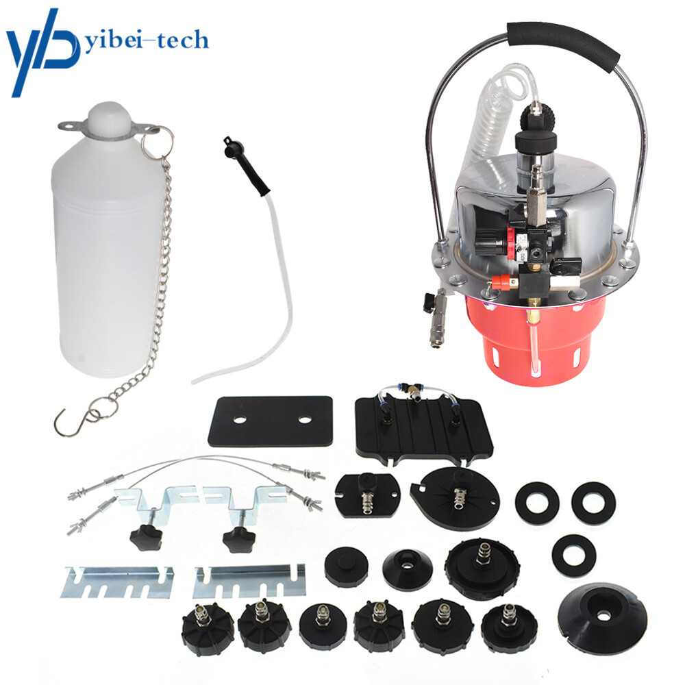 Portable Pneumatic Air Pressure Brake Kit & Clutch Bleeder Valve System Kit NEW