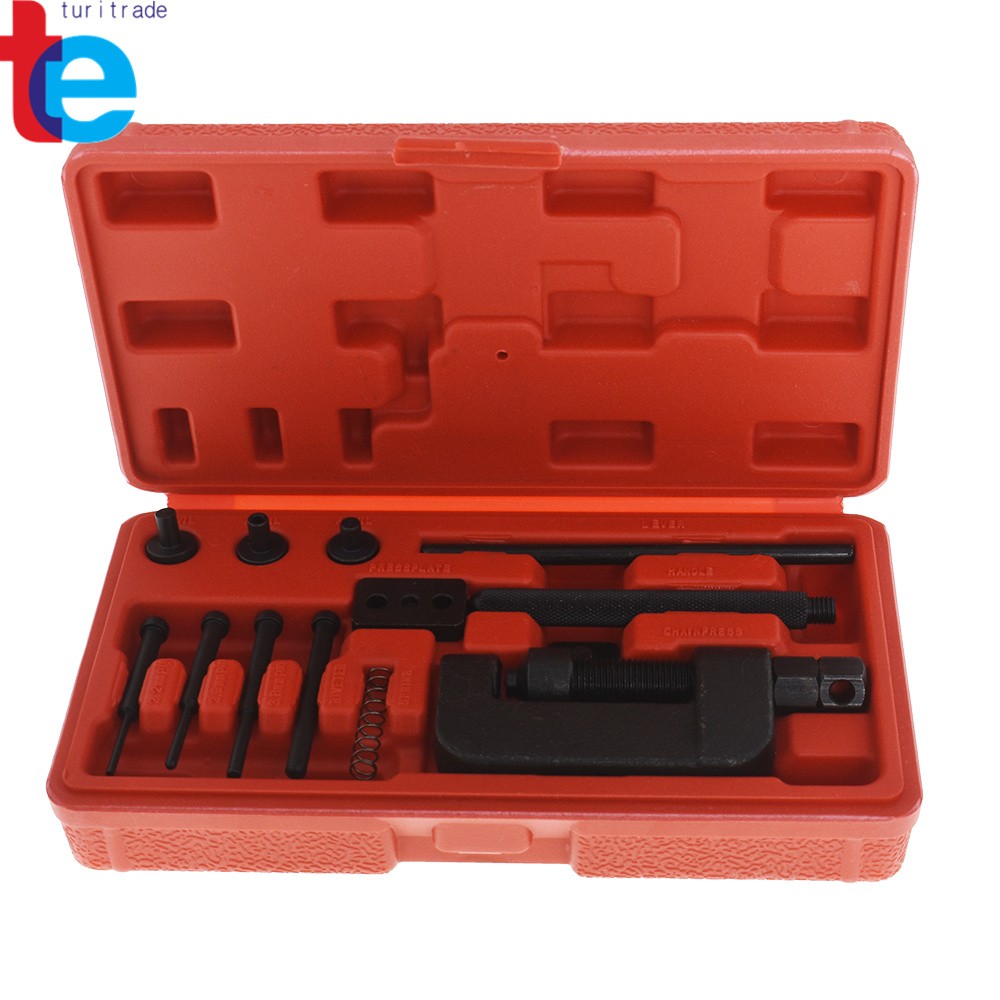 Black Heavy Duty Motorcycle Bike Chain Splitter/Breaker Link Riveting Tool Kit