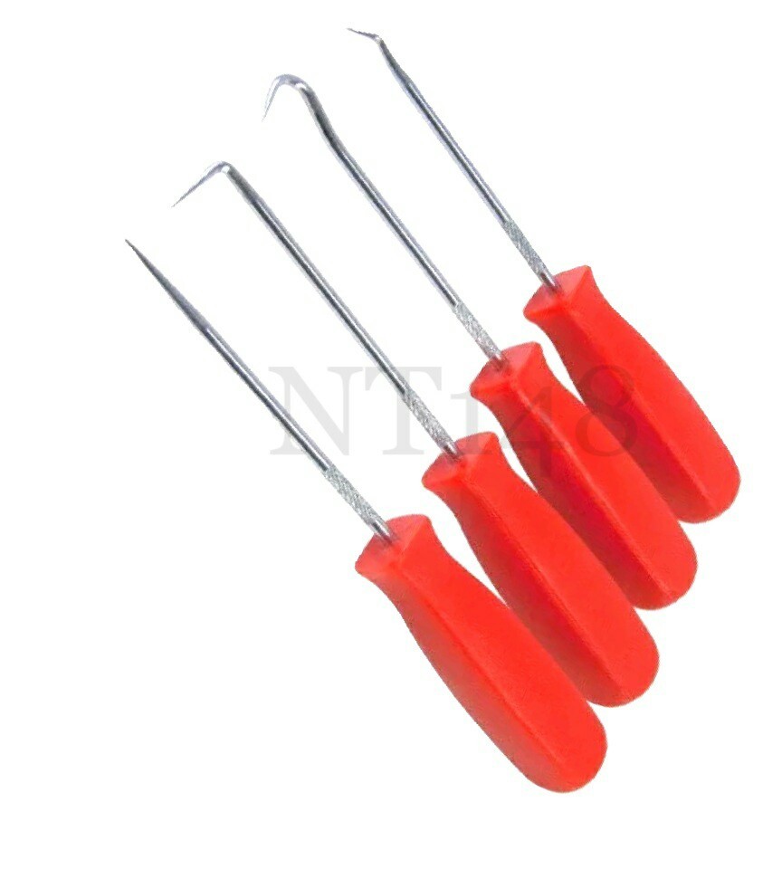 4PC PICK AND HOOK PROBE SET O RING SEAL REMOVER 90 DEGREE WASHERS NEW TOOLS DIY