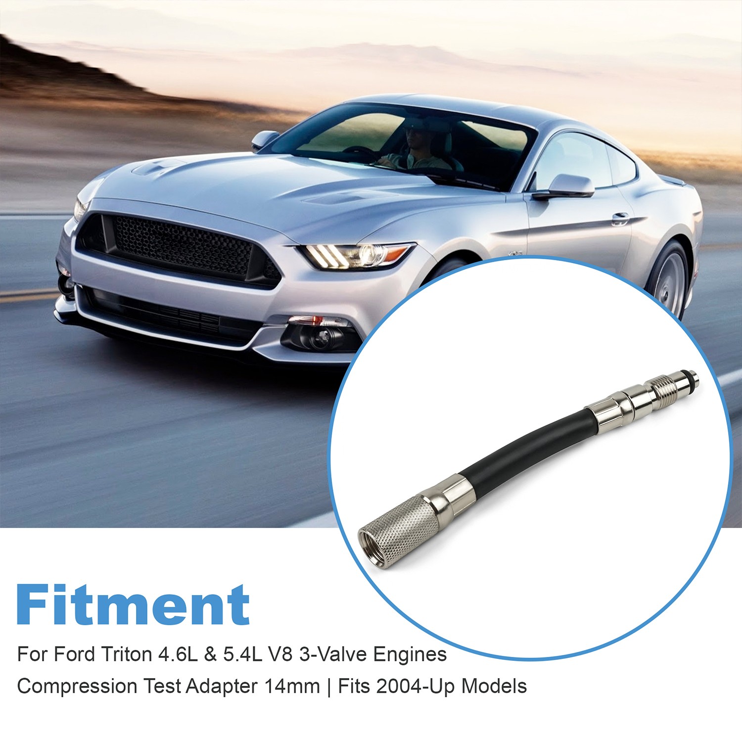 14mm Compression Tester Adapter Ford Triton 4.6 and 5.4 L, 3 valve Triton V-8