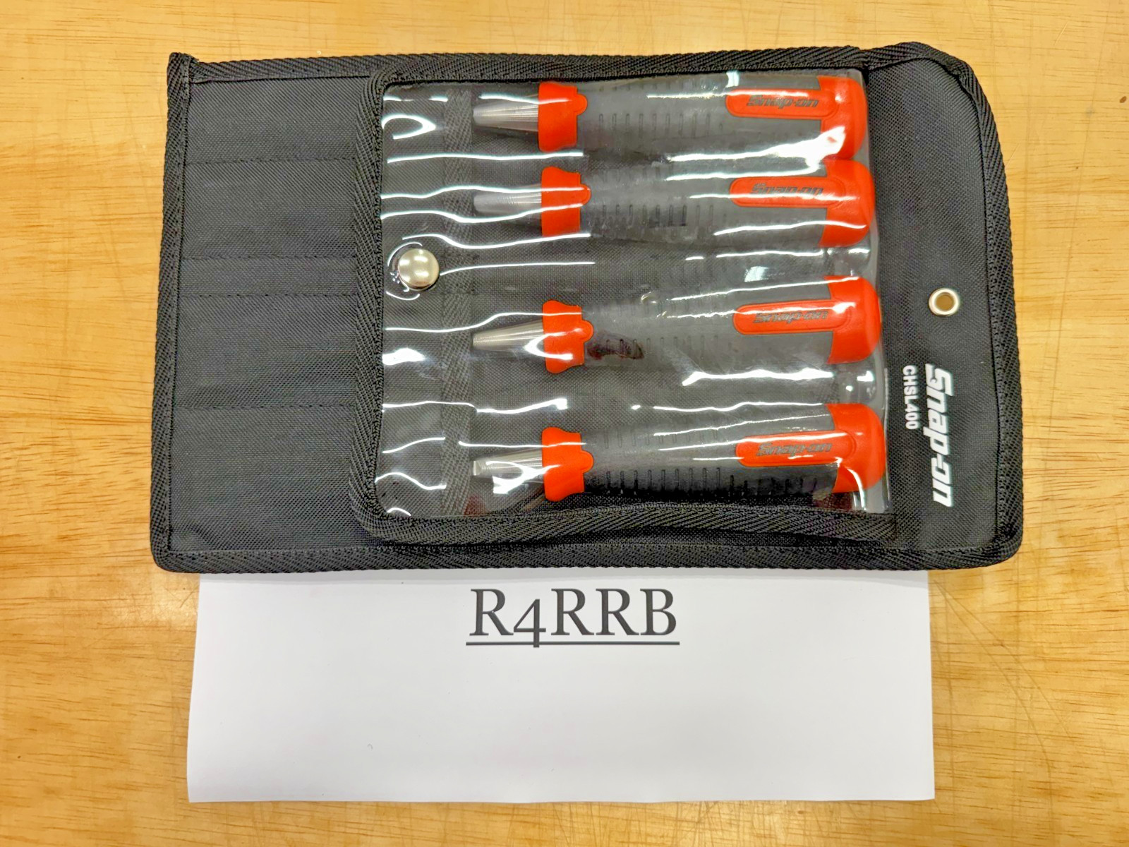 Snap-on Tools NEW ORANGE 4pc Soft Grip Chisel Set CHSL400O No Reserve Auction