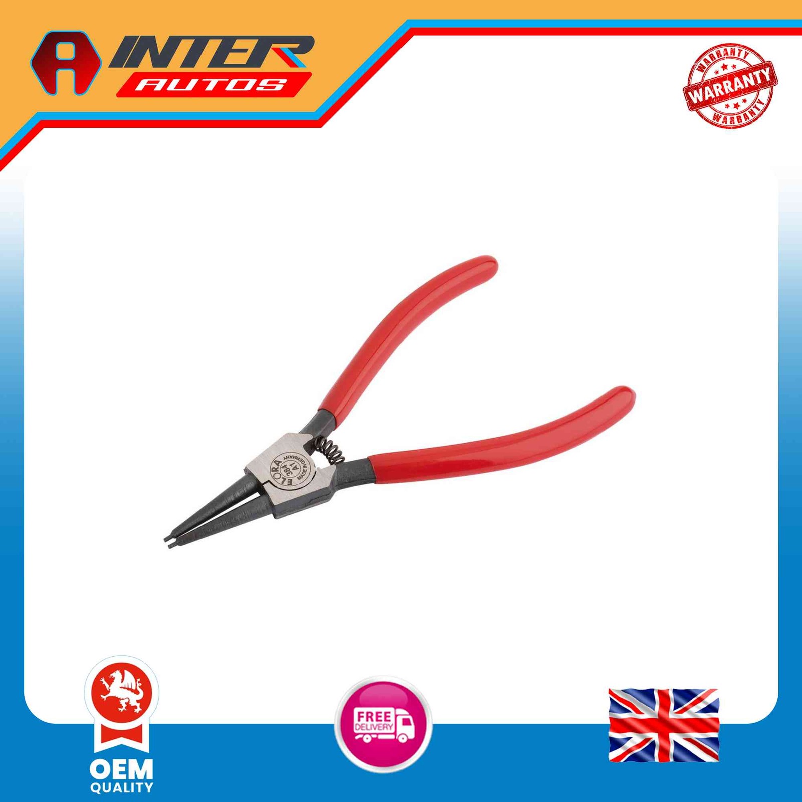 Draper Elora A1 Straight External Circlip Pliers, 10 – 25mm 21291