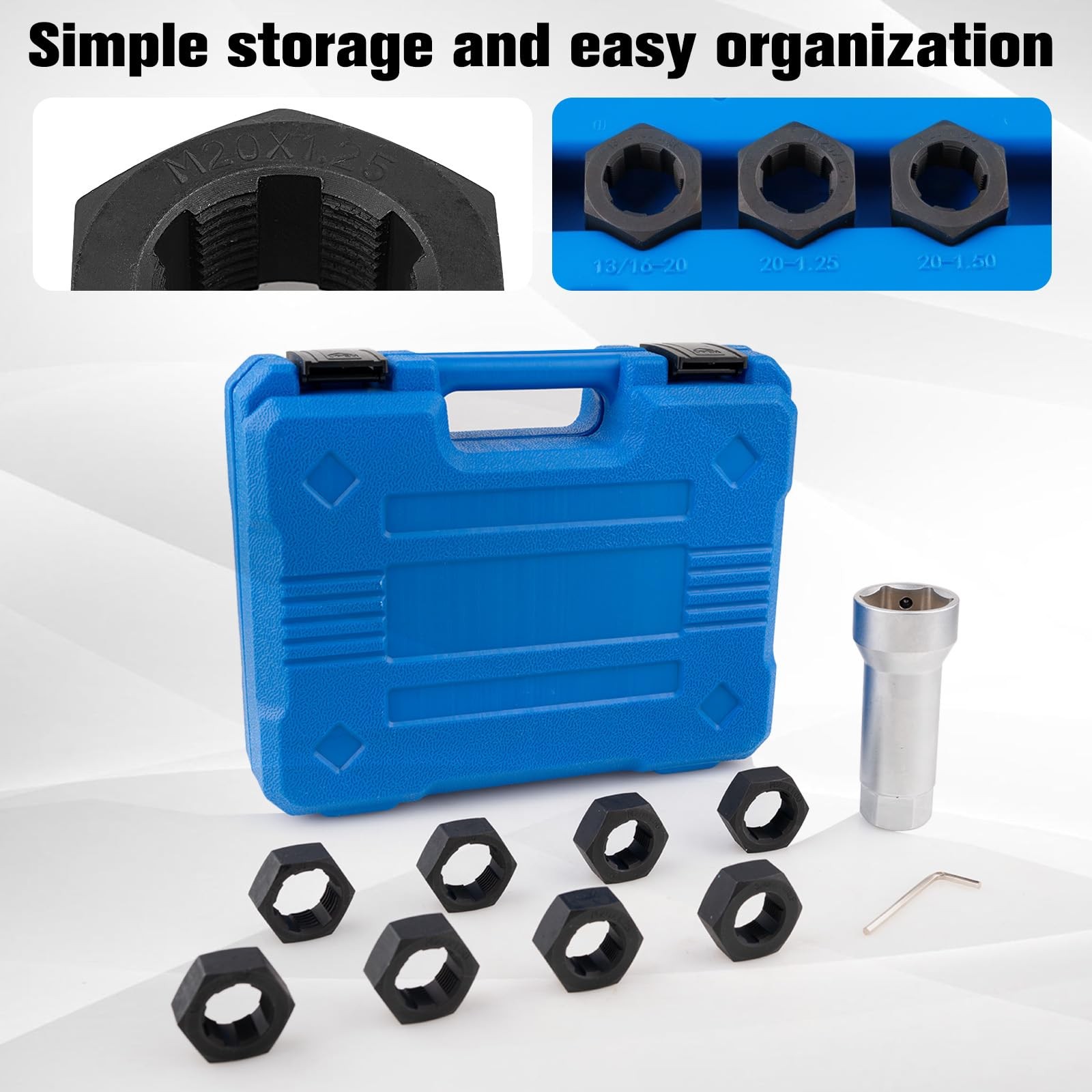 Axle Spindle Thread Chaser 10pc Nut Die Repair Set M20 M22 M24 UNEF