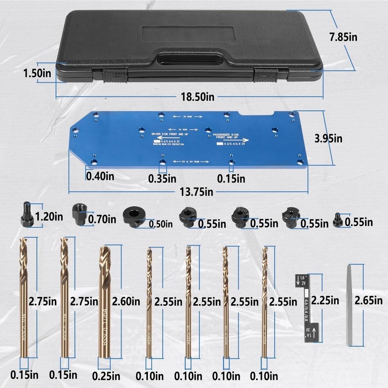 71600 Exhaust Manifold Drill Template Kit For Ford V10 2V 3V Triton 4.6 5.4 6.8L