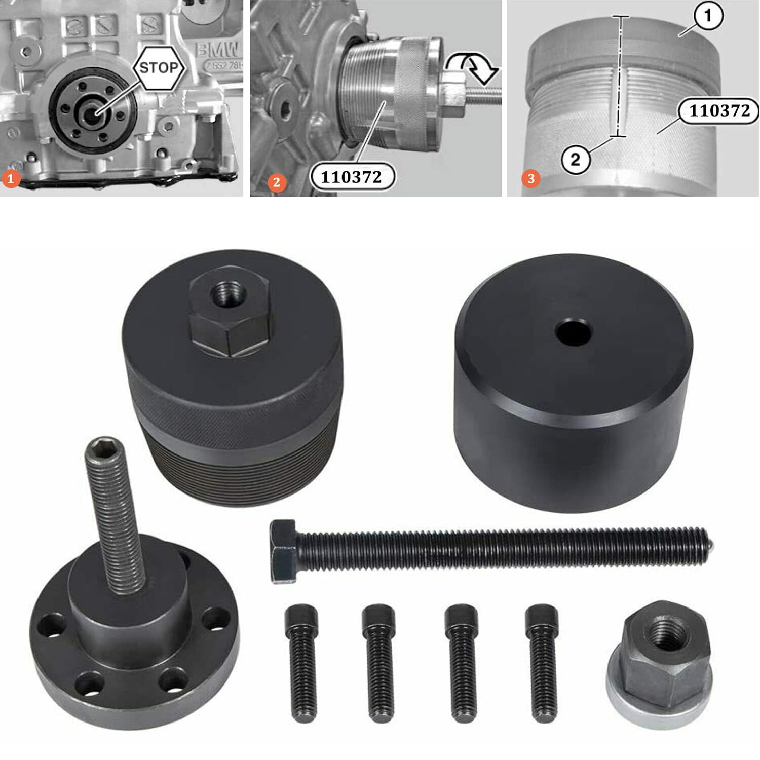 2241 Front Crankshaft Oil Seal Installer Removal Tool Kit for BMW N20 N26 Engine