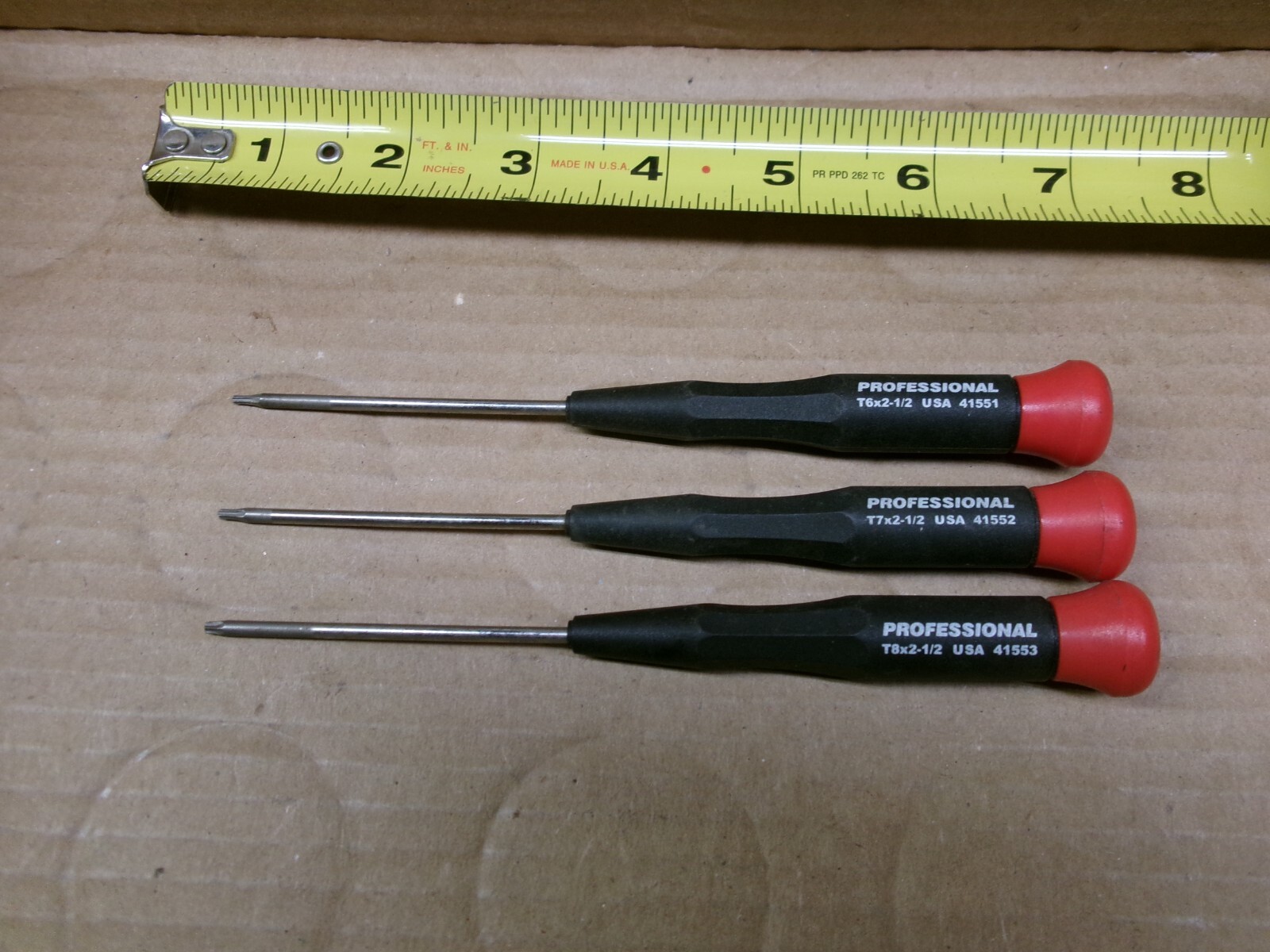 Craftsman Professional USA 3-Piece Precision Torx Screwdriver Set T6 – T7 -T8