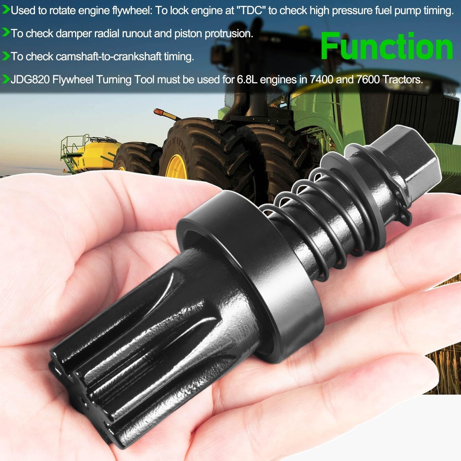 JDG820 Engine Turning Tool for John Deere JDE81-1 4024 4039 6068 7600 Tractors