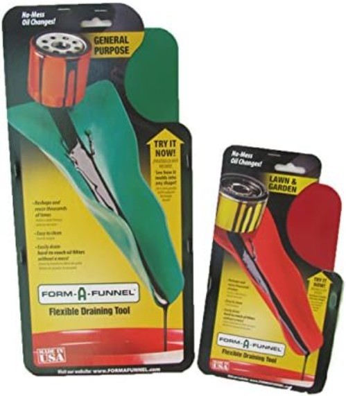 Flexible Draining Tool 2 Pc Green Kit – Moldable Leakproof Oil Fluid Funnel