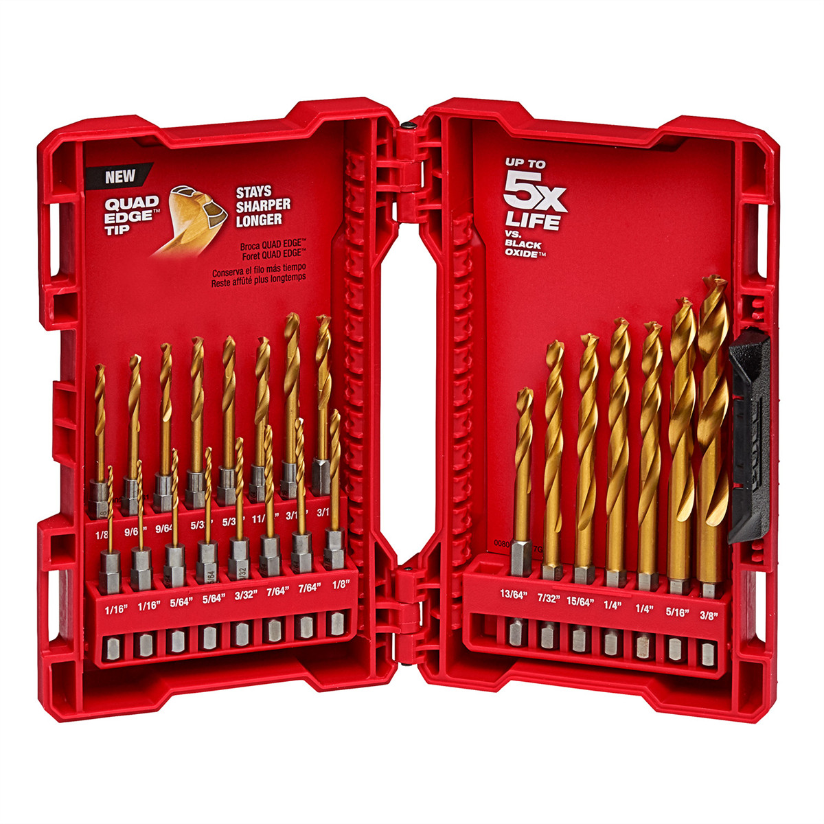 Milwaukee Tool SHOCKWAVE Impact Duty RED HELIX Titanium Drill Bit Set &hyphen; 2