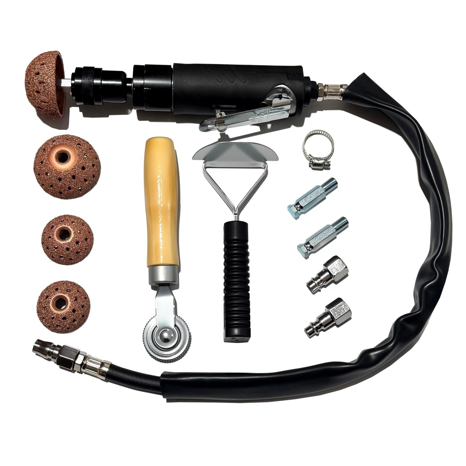 Car Tire Repair Tool Set – 2500RPM Air Buffer, Patch Roller, Tungsten Steel Whee