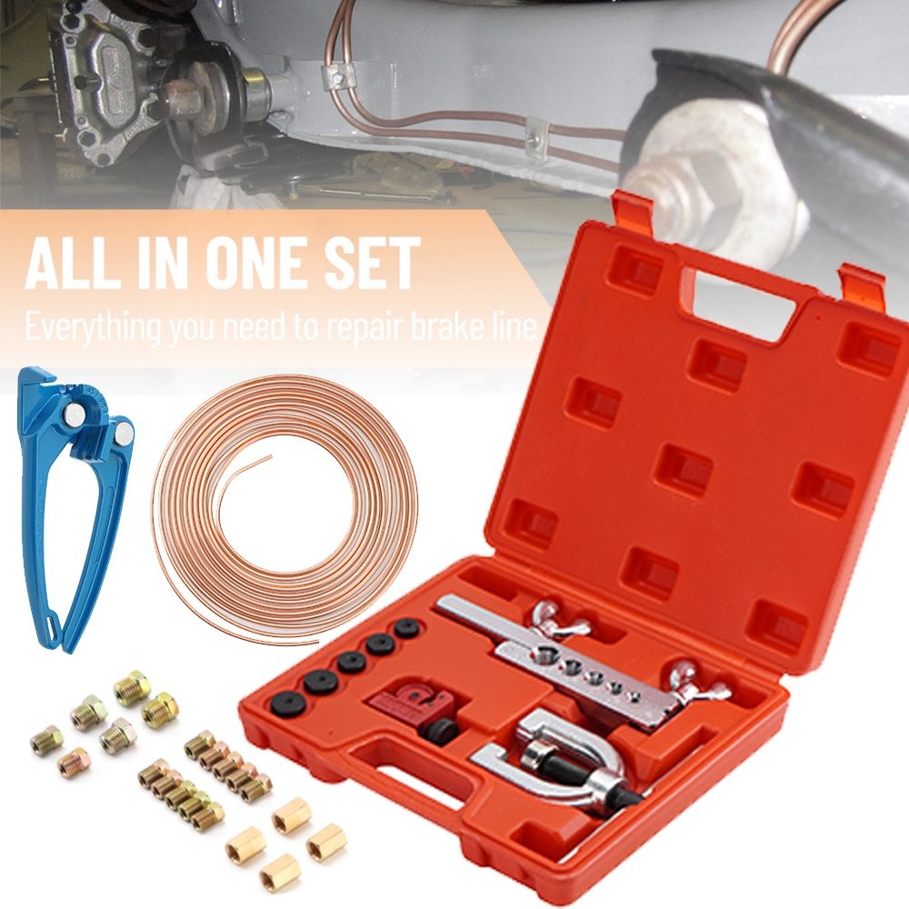 US–25FT 3/16 Copper Pipe Flaring Tool & Tube Bender Brake Line Pipe Repair Kit