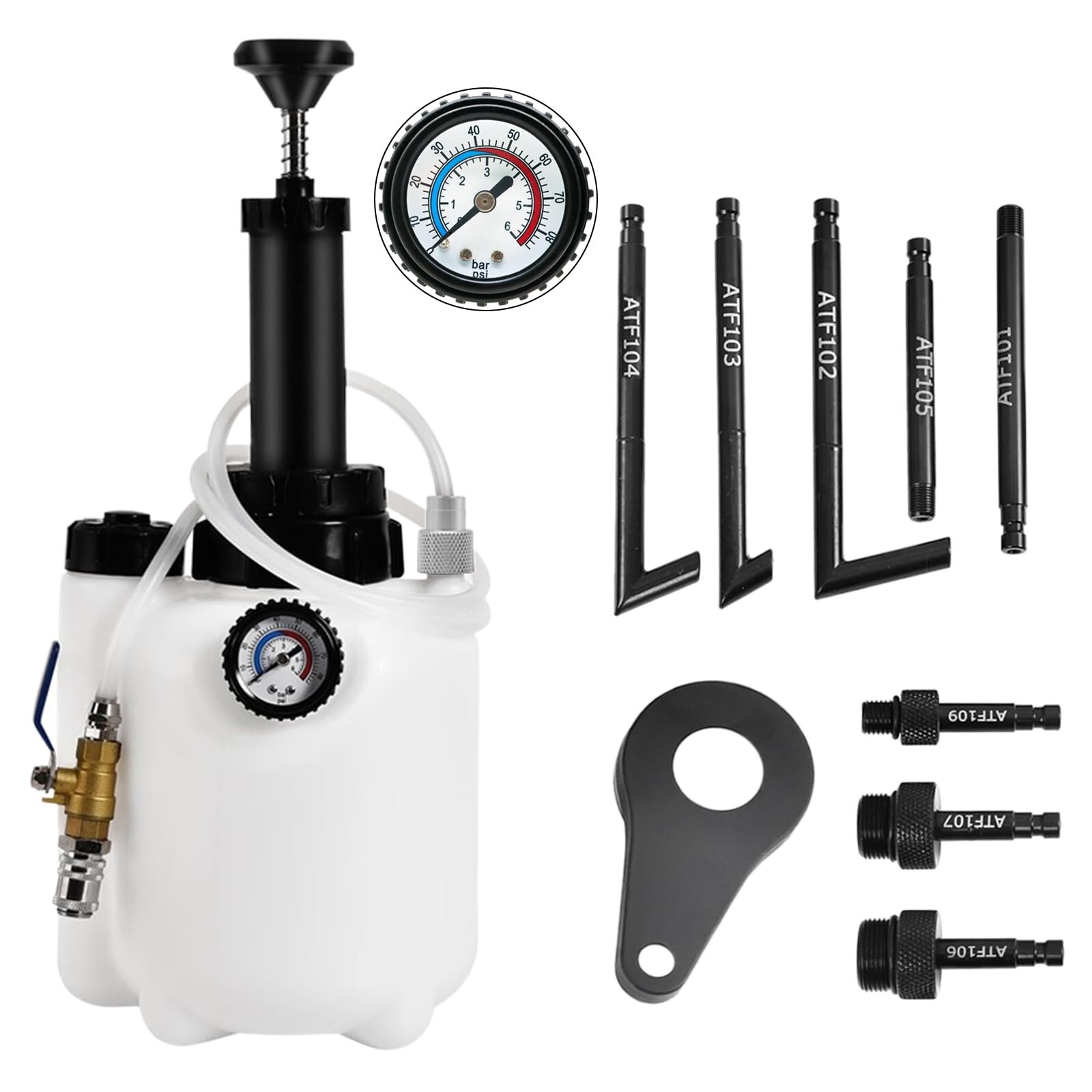 3L Transmission Oil Filling System Fluid Pump Manual Tool With 8pc ATF Adaptors