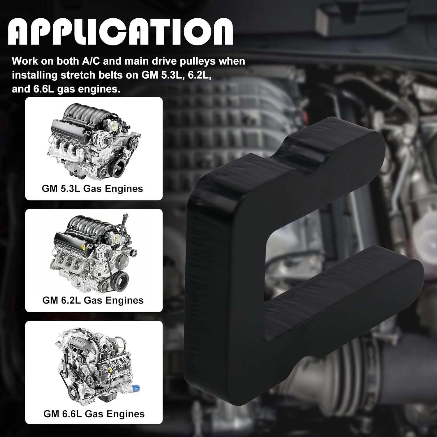 59560 Belt Fitting Tool Compatible With GM V8 5.3L 6.2L 6.6L Stretch Belts
