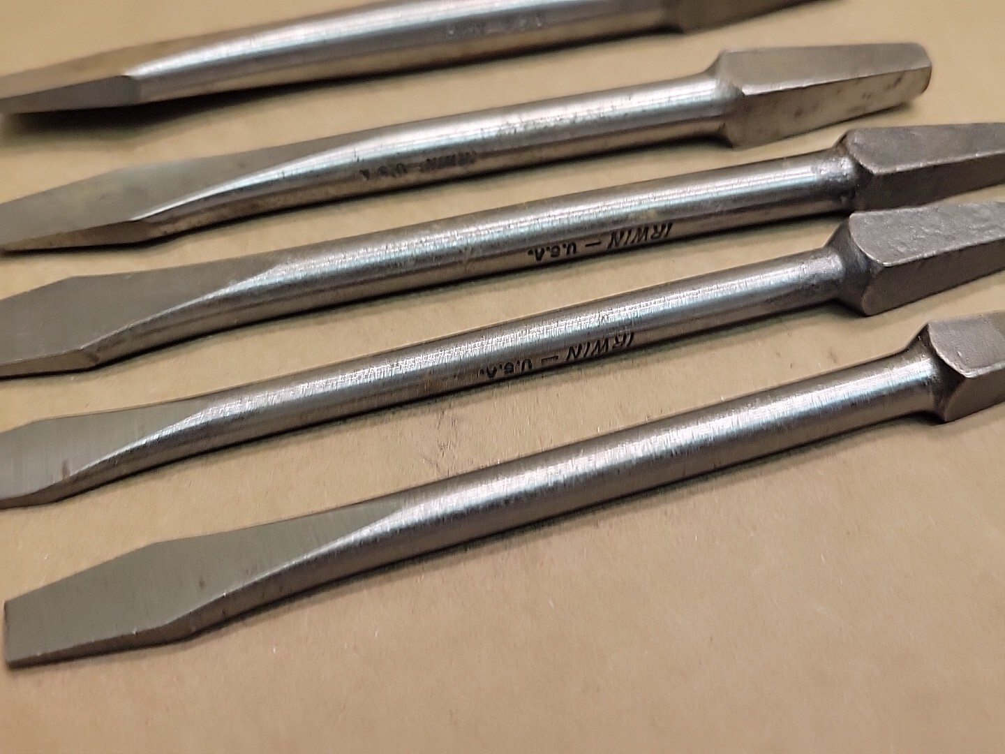 Irwin Bit Brace Screwdriver Bit Set Flat Slot 5 Pc NOS USA