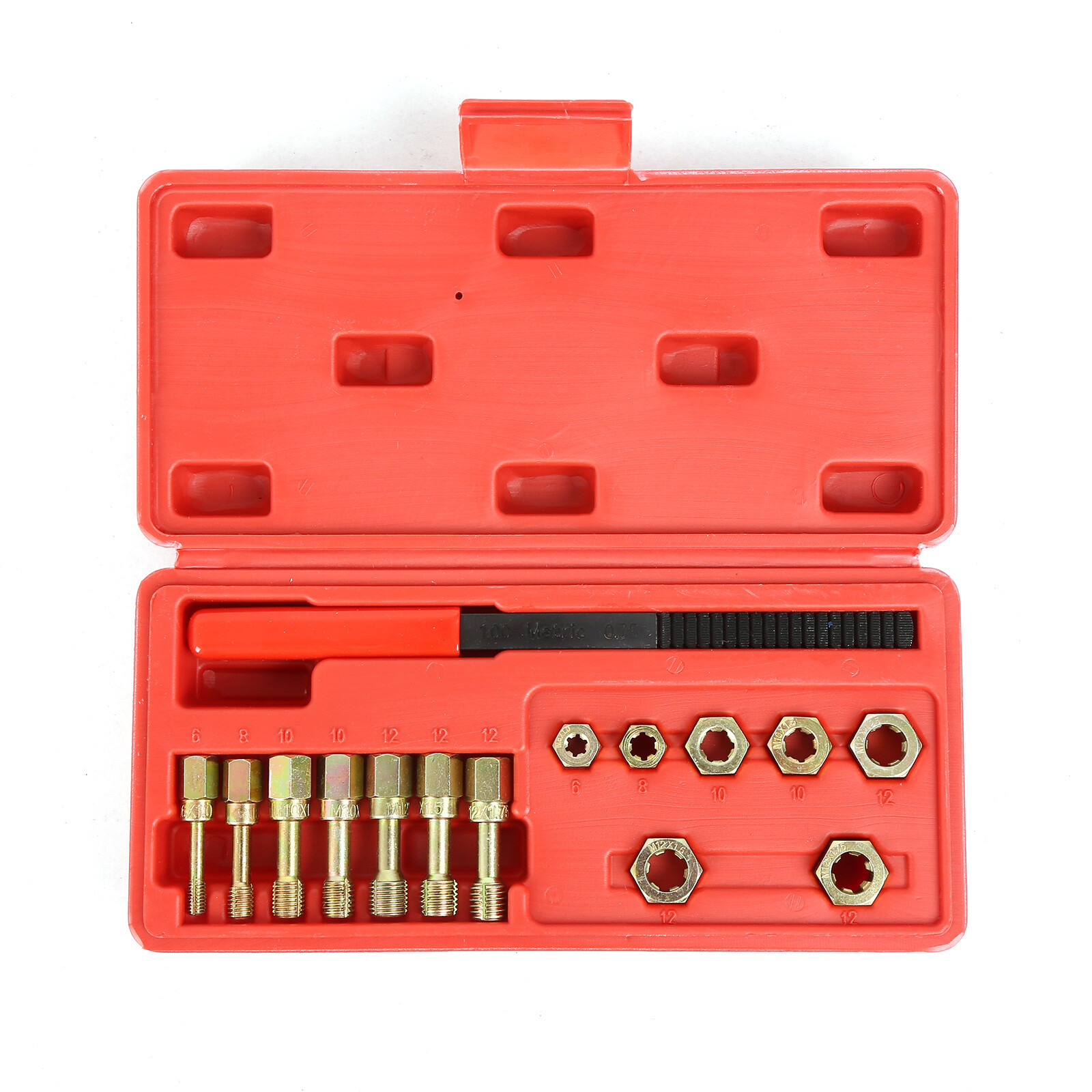 15pcs Metric Thread Chaser Set, Thread Restorer Set -Rethread Repair Tool M6-M12