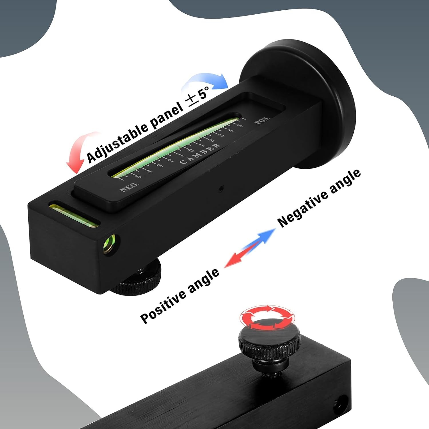 High Precision Camber Alignment Tool with Magnetic Wheel Gauge & Aluminum Alloy