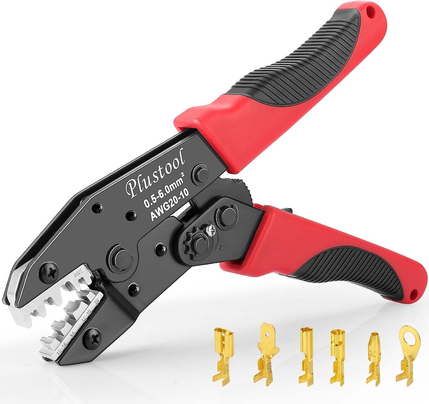 Crimping Tool for Non-Insulated Open Barrel Terminals & Receptacles Red&black