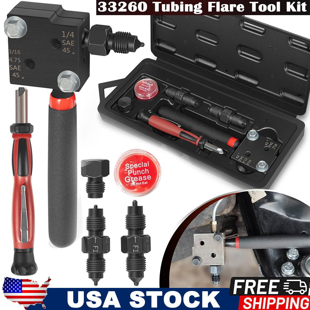33260 Low Profile Brake Line Single/Double Flaring Tool For 3/16″ 1/4″ Tubing