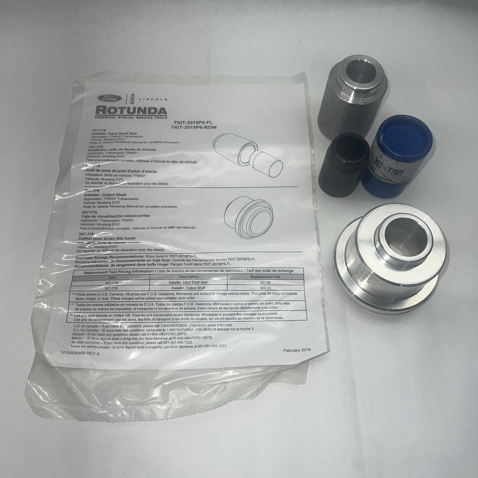 Ford Rotunda OTC 307-778 307-779 Input + Output Shaft Seal Installer