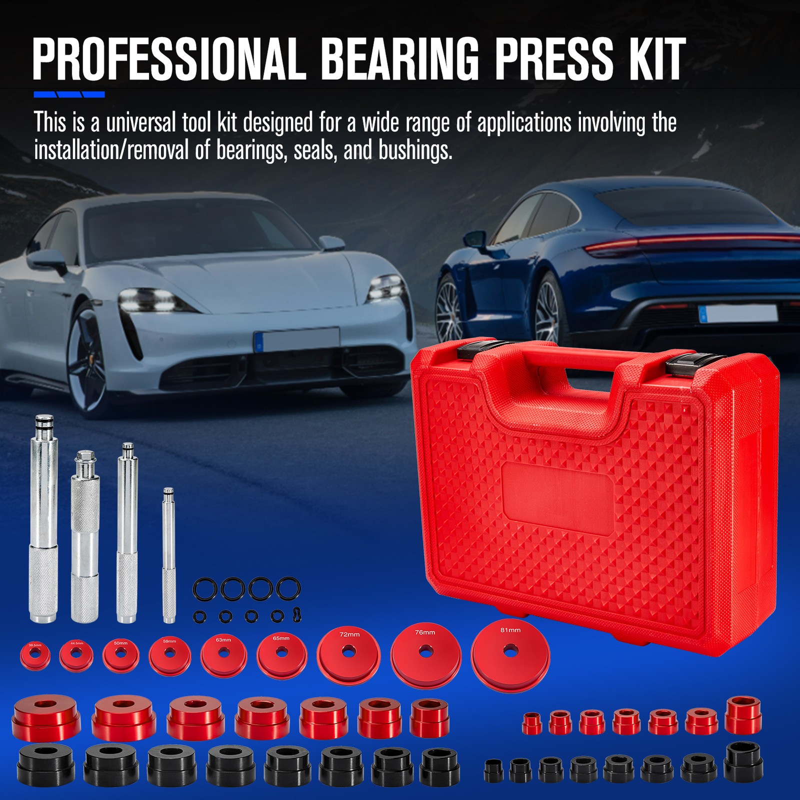 43pc Bearing Press Seal Driver Kit For Chevy Ford Ram Toyota Honda Wheel Bearing