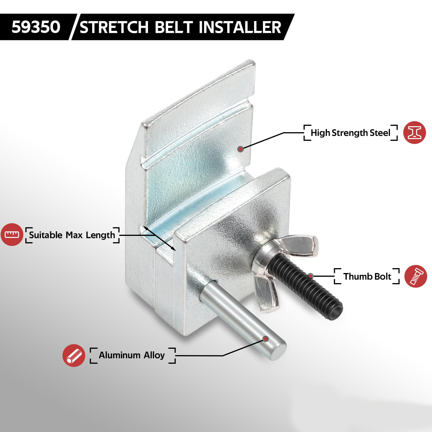 59350 Stretch Belt Installer for Ford 3.5L/3.7L Engine, GM 5.3L and 6.2L Engines