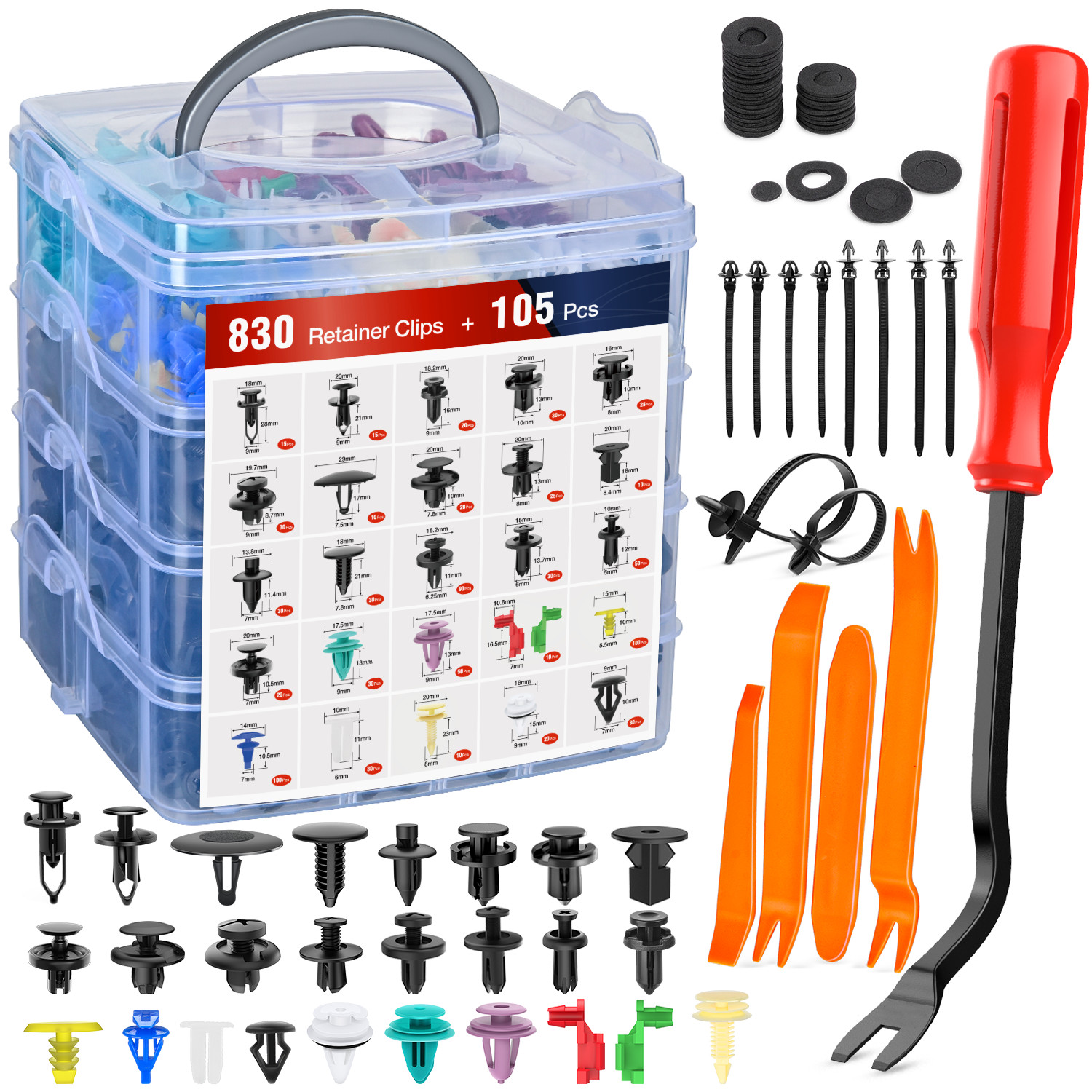Nilight 935Pcs Car Push Retainer Clips with Fasteners Assortment -26 Sizes