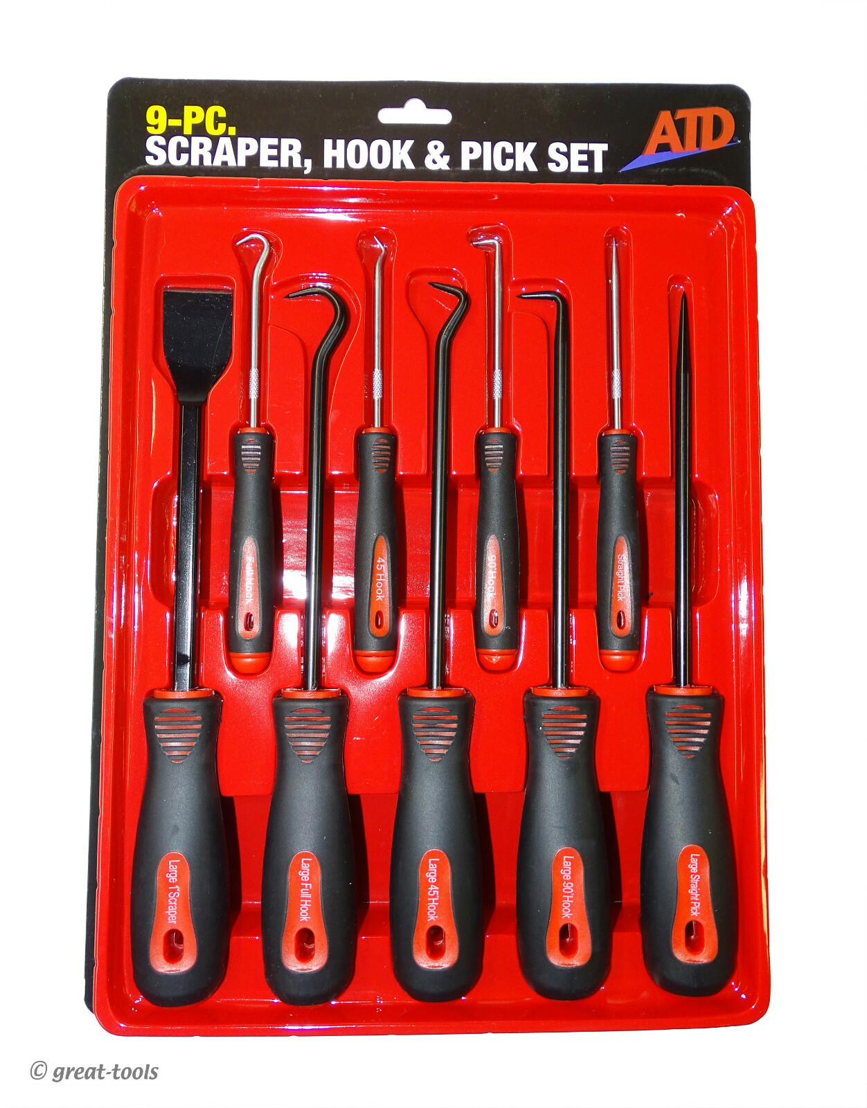HOOK & PICK SET – automotive tool – gasket scraper – hand tools – cushion grips