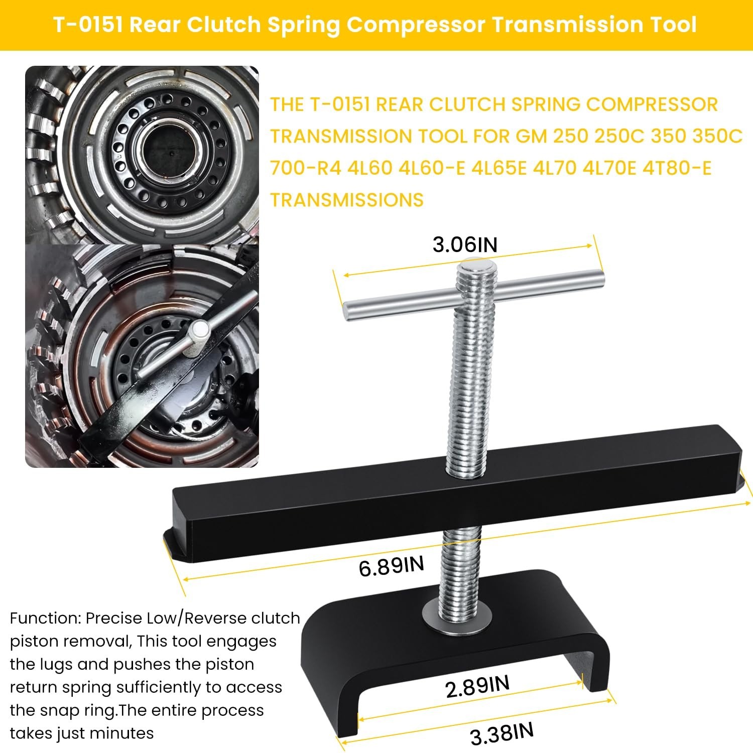 Universal Clutch Drum Spring Compressor & Teflon Seal Installer Kit for GM Trans