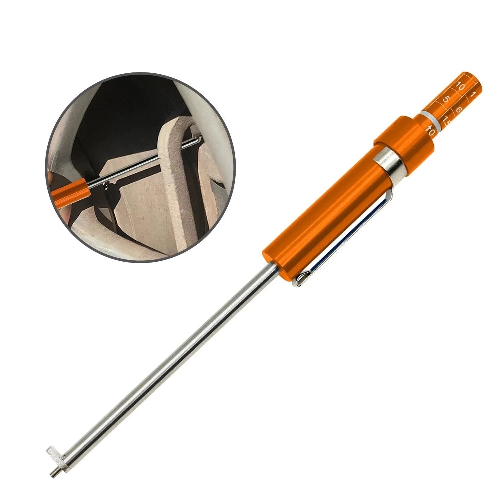 Brake Pad Thickness Gauge Tool 1.5-11mm Stainless Steel Brake Shoe Measuring Pen