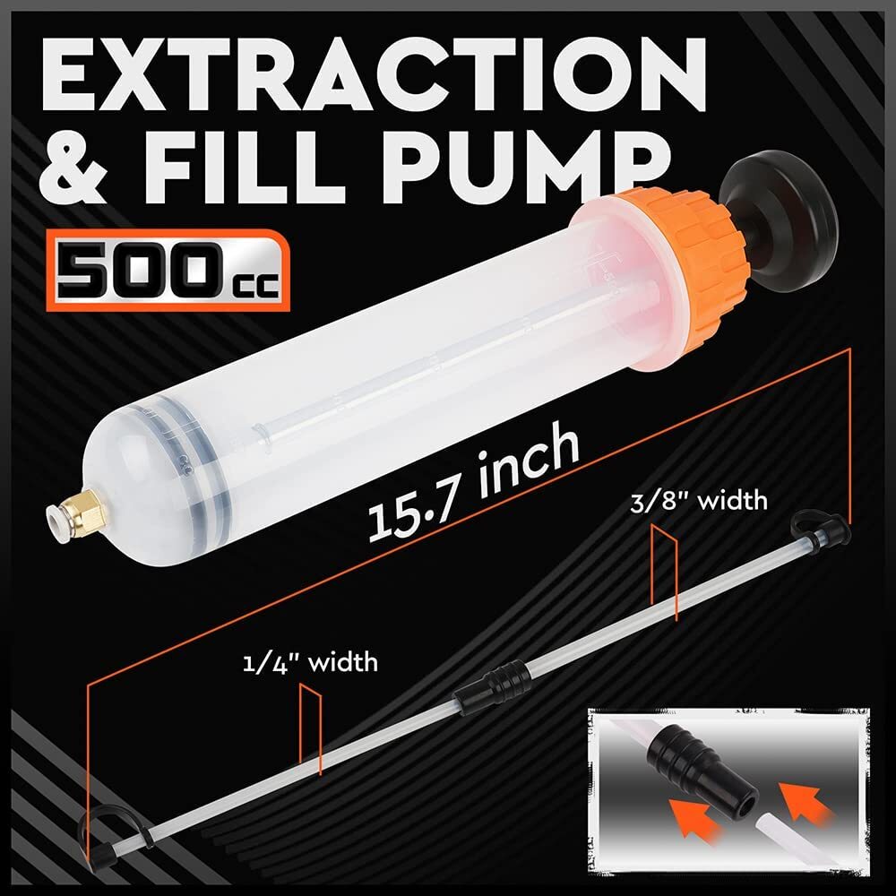 500cc Fluid Extractor Filling Syringe Transfer Liquid Pump Oil Extraction Auto