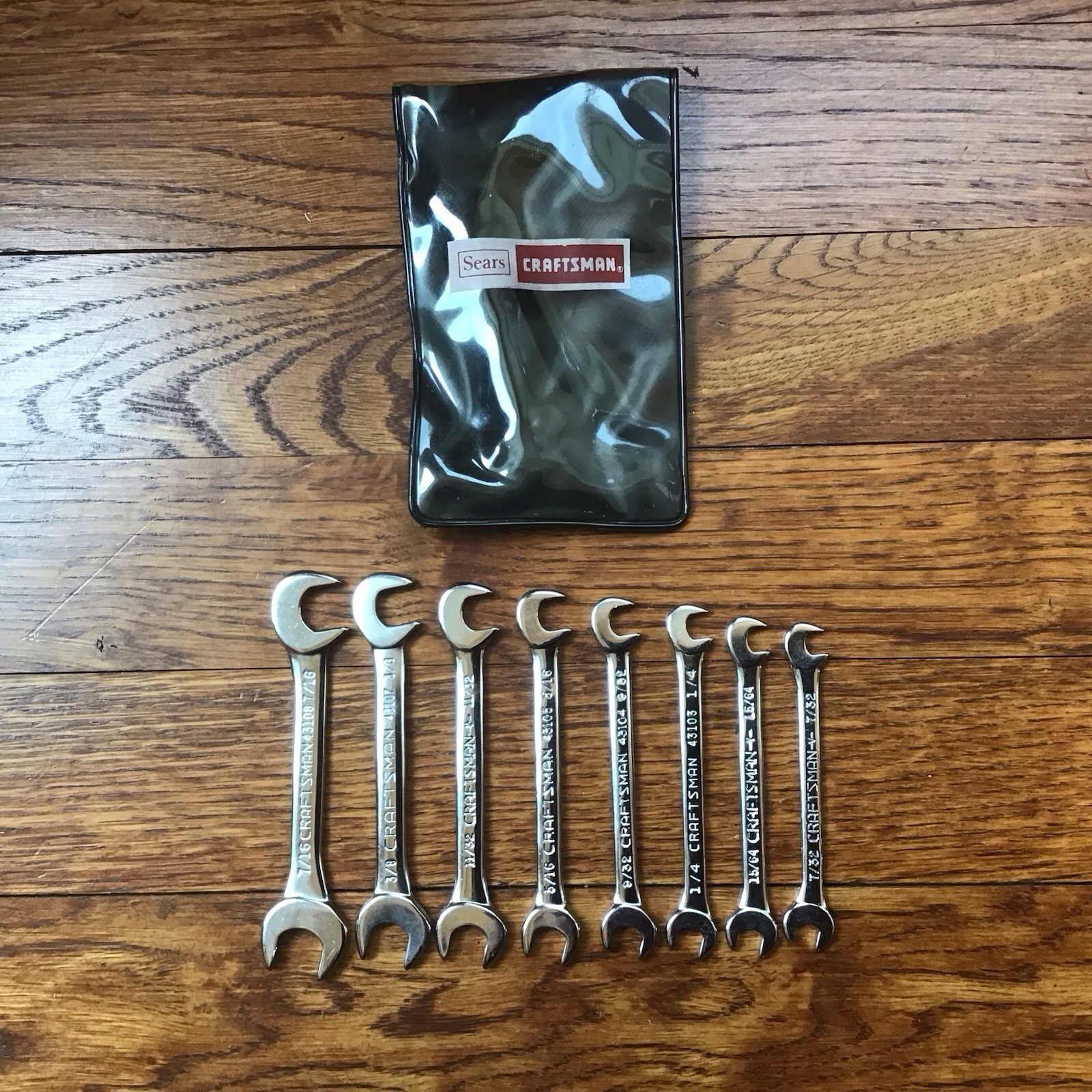 Craftsman USA Made 8-Piece Open End Ignition Wrench Set No. 9 4306 w/ Pouch
