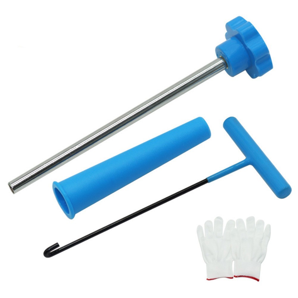 Tire Repair Valve Core Tool Set Valve Stem Puller Hook Tool and Gloves