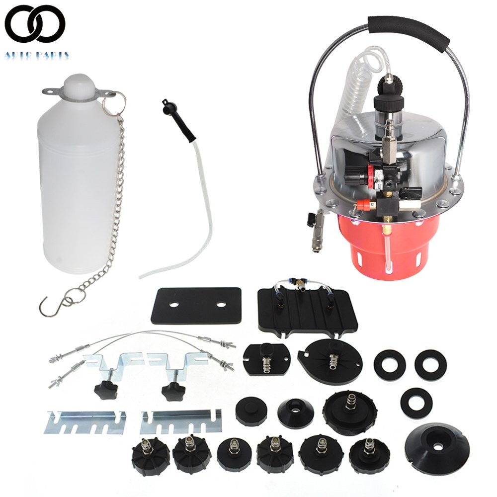 Portable Pneumatic Air Pressure Kit Brake & Clutch Bleeder Valve System Tool Set