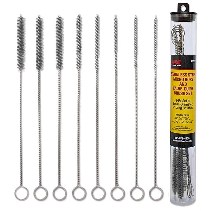IPA Tools Brass Micro Bore and Valve-Guide Brush Set, 8 Pc. – IPA8088