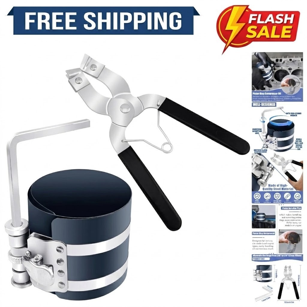 Piston Ring Compressor Installer Removal Tool for Car Engine with Piston Inst…